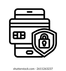 Secure Checkout Line Vector Illustration On White Background.