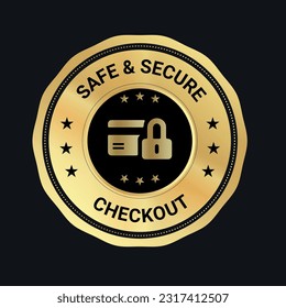 Secure Checkout logo design and trust badge. checkout logo. secure logo design