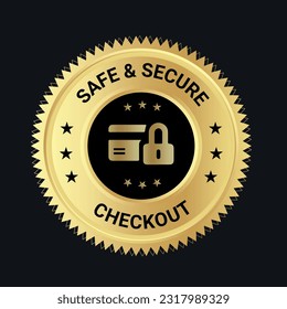 Secure Checkout logo design and trust badge. checkout logo. secure logo design