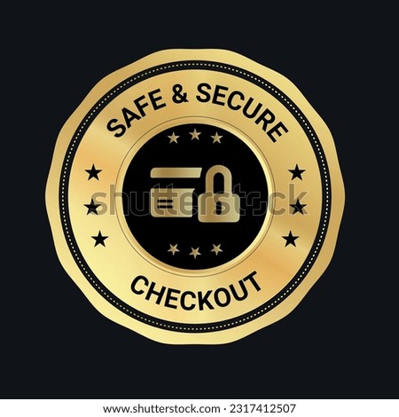 Secure Checkout logo design and trust badge. checkout logo. secure logo design