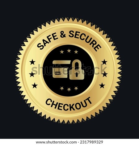 Secure Checkout logo design and trust badge. checkout logo. secure logo design