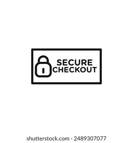 esquema de Vector de signo de logotipo de Completar compra seguro