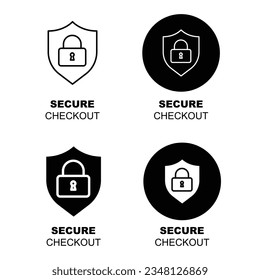 Secure checkout process, Safe and protected payment, Trusted online transaction, Reliable payment security, Encrypted payment gateway, Secure payment methods. Vector Editable Stroke.