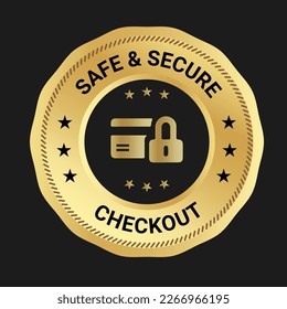 Secure Checkout vector badge. safe and secure icon