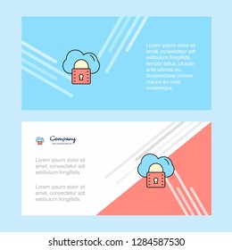 Secure cloud abstract corporate business banner template, horizontal advertising business banner.