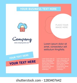 Secure cloud Company Brochure Template. Vector Busienss Template