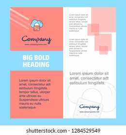 Secure cloud Company Brochure Title Page Design. Company profile, annual report, presentations, leaflet Vector Background