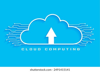 Sicherer Cloud Computing-Konzepthintergrund mit Digital Circuit Lines Vektorgrafik