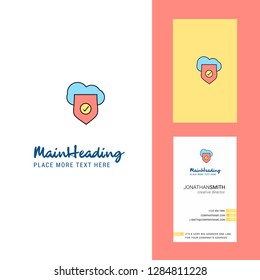 Secure cloud  Creative Logo and business card. vertical Design Vector