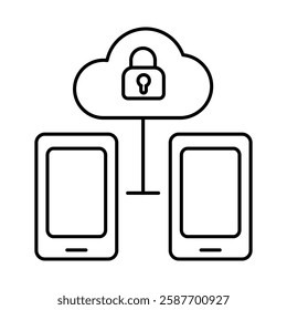 Secure Cloud Devices Icon – Mobile and Enterprise Cloud Security