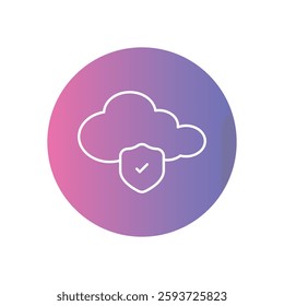 Secure Cloud Icon for Cybersecurity and Cloud Data Protection