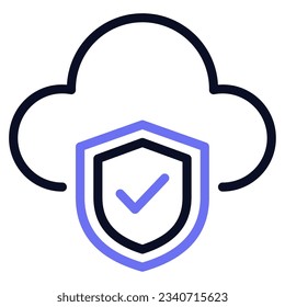 Secure Cloud Icon illustration, for uiux web, app, infographic, etc