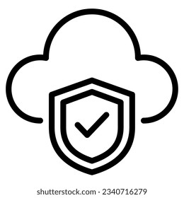 Icono de nube segura, para uiux web, aplicación, infografía, etc