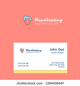 Secure cloud  logo Design with business card template. Elegant corporate identity. - Vector