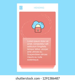 Secure cloud mobile vertical banner design design. Vector