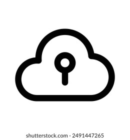 Secure cloud, cloud protection, cloud security icon design