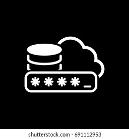 Secure Cloud Storage Icon. Flat Design Isolated Illustration.
