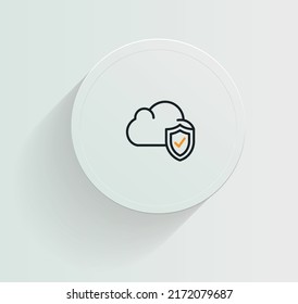 Secure Cloud Storage Icon Vector Design