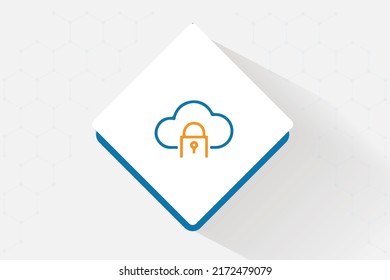 Secure Cloud Storage Icon Vector Design