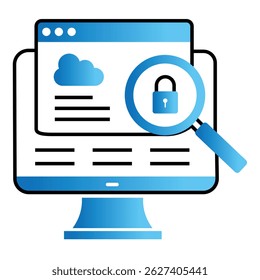 Secure Cloud Storage Vector Icon Representing Data Backup and Online Protection