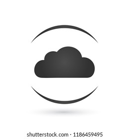 Secure Cloud Technology. Protected cloud computing service concept. Vector Illustration of protected computer server.