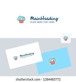 Secure cloud vector logotype with business card template. Elegant corporate identity. - Vector
