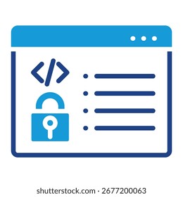 Secure Coding Icon Element For Design