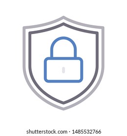 secure colour line vector icon