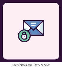 Secure Communication Icon Representing Encrypted Email Message Transmission