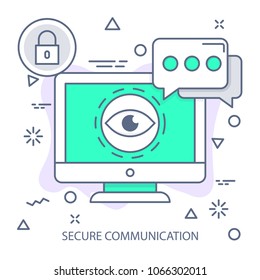 Secure Communication Modern flat color line vector icon