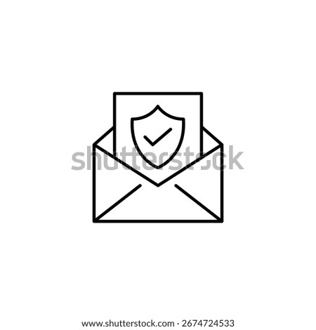 Secure communication, verified email. Spam protection. Pixel perfect, editable stroke vector icon