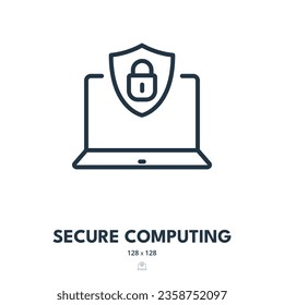 Icono de computación segura. Seguridad, Privacidad, Acceso. Stroke editable. Icono de vector simple