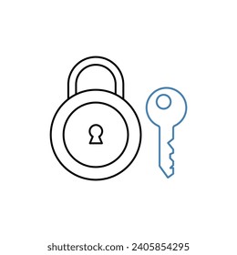 secure concept line icon. Simple element illustration. secure concept outline symbol design.