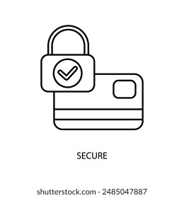 icono de línea de concepto seguro. Ilustración de elemento simple. Diseño de símbolo de esquema de concepto seguro.