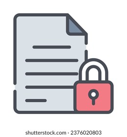Secure confidential agreement document with locked access vector, padlock protection