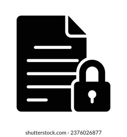 Secure confidential agreement document with locked access vector, padlock protection