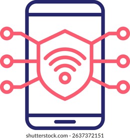 Secure Connection Icon Color Vector Illustration