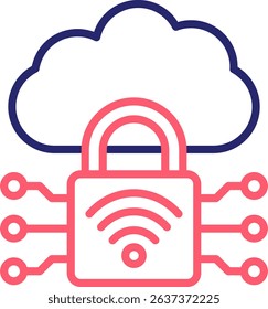 Secure Connection Icon Color Vector Illustration