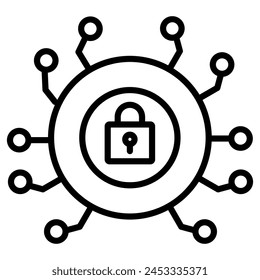 Secure Connection icon line vector illustration
