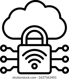 Secure Connection Icon Line Vector Illustration