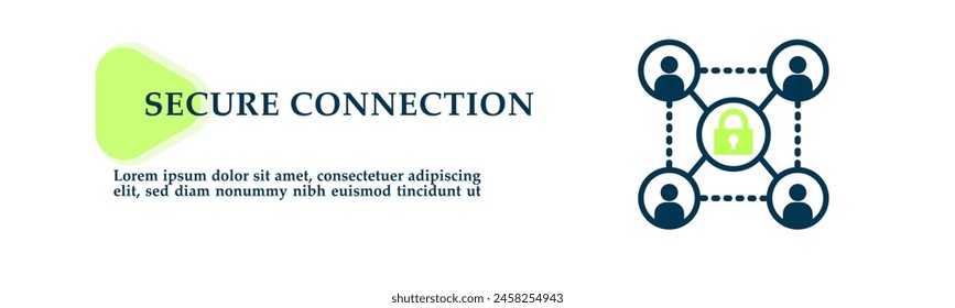 Secure connection icon on vector illustration concept. For background presentation, infographics, promotion or web banner graphics. 