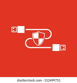 The secure connection icon. Transfer and connection, data, antivirus, firewall, secure symbol. UI. Web. Logo. Sign. Flat design. App. Stock vector