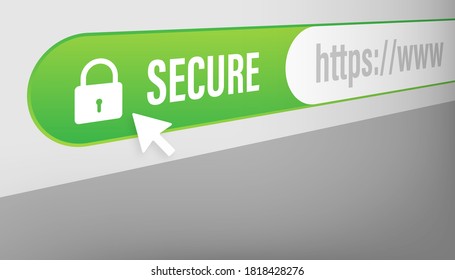 Secure connection icon vector illustration isolated on white background, flat style secured ssl shield symbols.