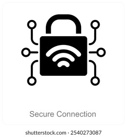 Secure Connection and technology icon concept