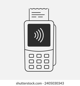 Secure contactless payment via credit card. Nfc, rfid. Terminal to pay. Vector