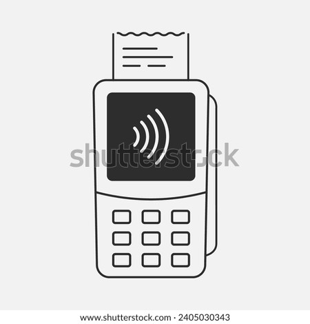Secure contactless payment via credit card. Nfc, rfid. Terminal to pay. Vector