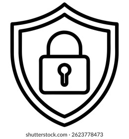 Secure Content Lock Icon in Minimal Line Style