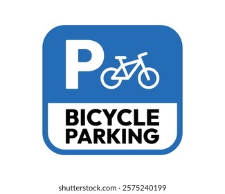 Secure and Convenient Bicycle Parking Sign for Public and Urban Spaces - Best Quality Vector Art Offering a Modern and Clear Design for Indicating Bike Parking Availability