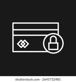 Secure Credit Card Payment Icon with Padlock Symbol for Safe Online Transactions, Financial Data Protection, and E-commerce Fraud Prevention