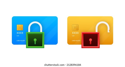 Secure credit card transaction. Payment protection concepts, Secure payment. Vector illustration